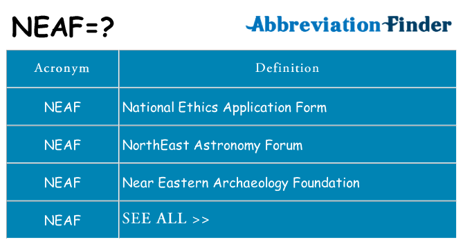 What does neaf stand for