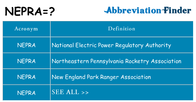 What does nepra stand for