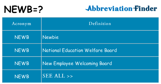 What does newb stand for
