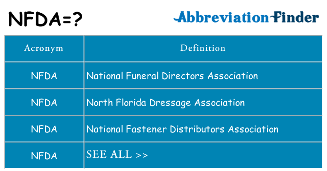 What does nfda stand for