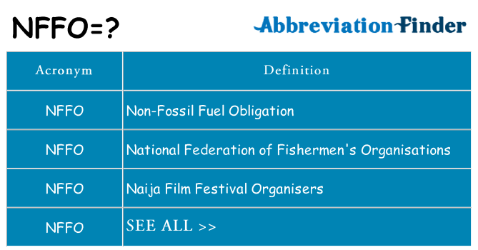 What does nffo stand for