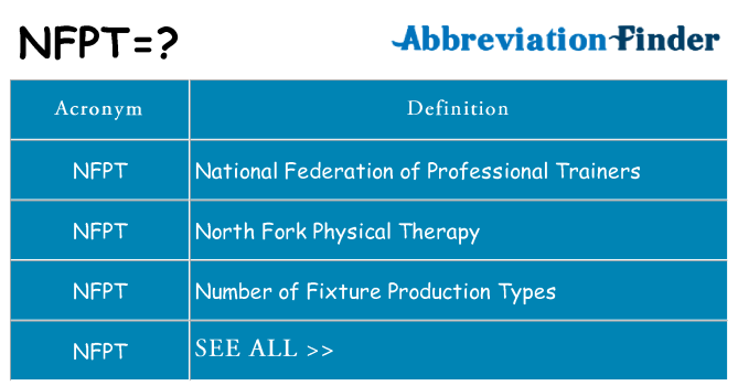 What does nfpt stand for