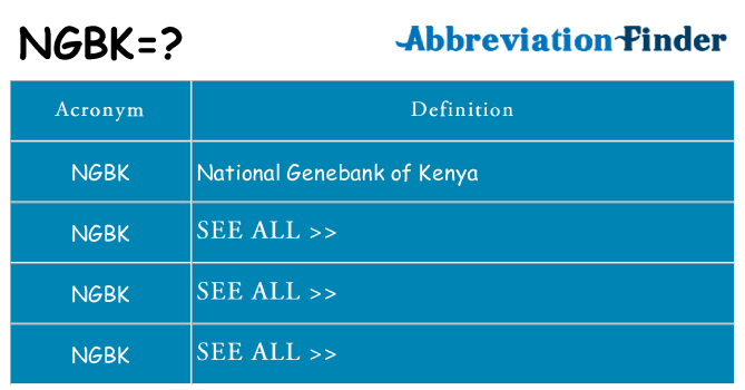What does ngbk stand for