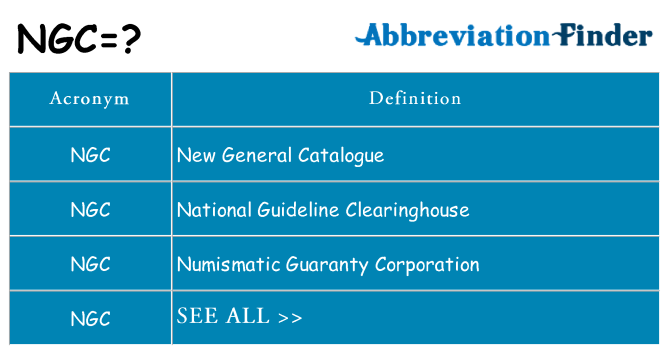 What does ngc stand for
