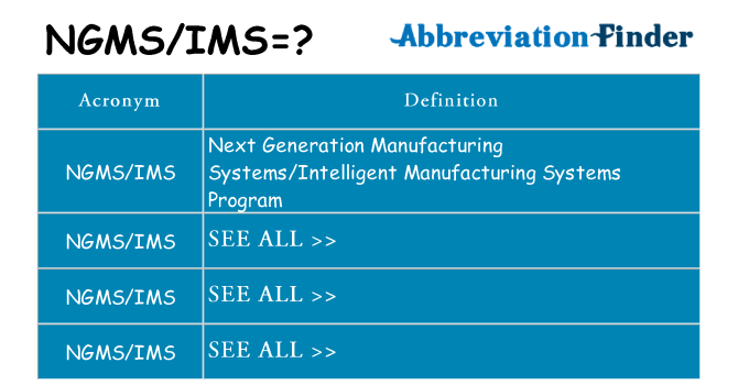 What does ngmsims stand for