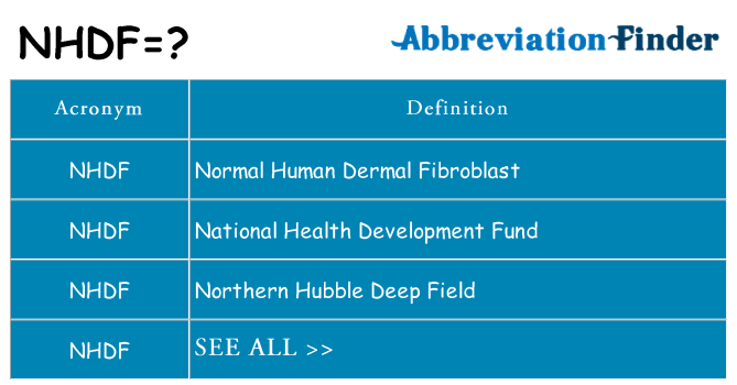 What does nhdf stand for