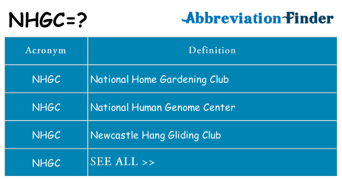 What does nhgc stand for