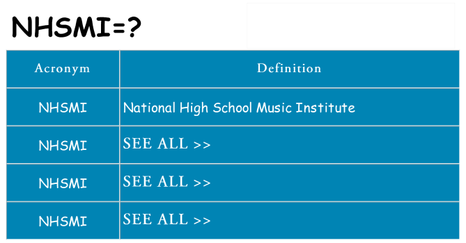 What does nhsmi stand for