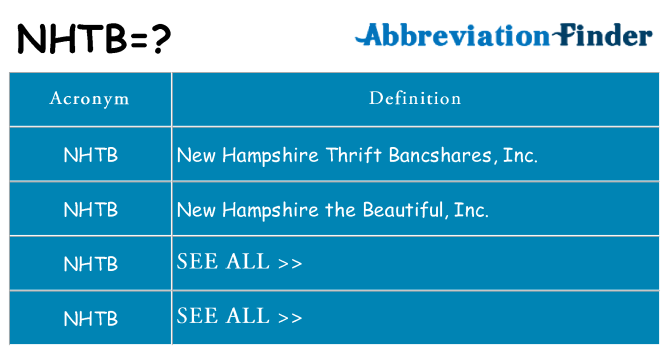 What does nhtb stand for