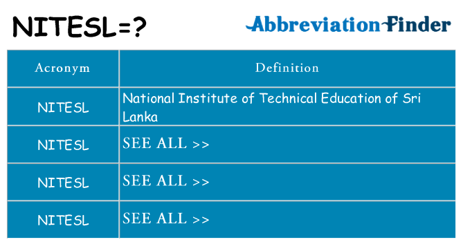 What does nitesl stand for