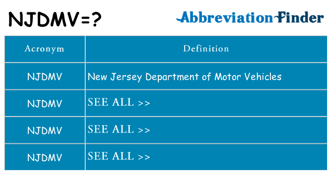 What does njdmv stand for