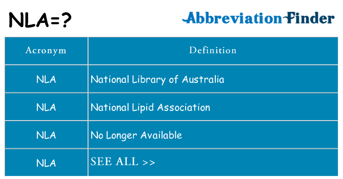 What does nla stand for