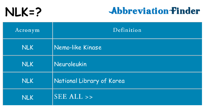 What does nlk stand for