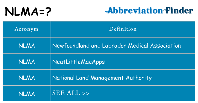 What does nlma stand for