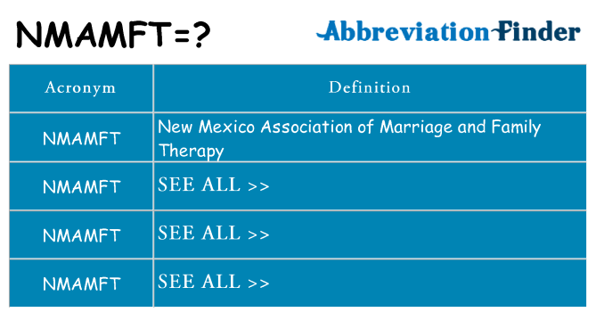 What does nmamft stand for