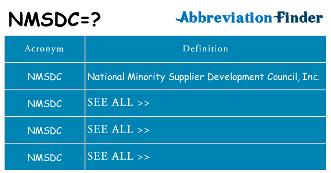 What does nmsdc stand for