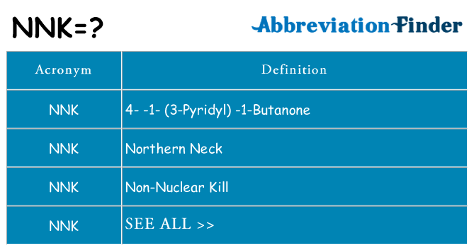 What does nnk stand for