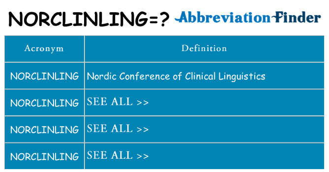 What does norclinling stand for