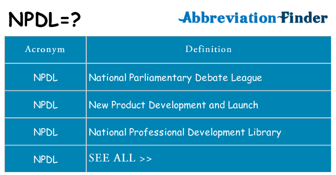 What does npdl stand for