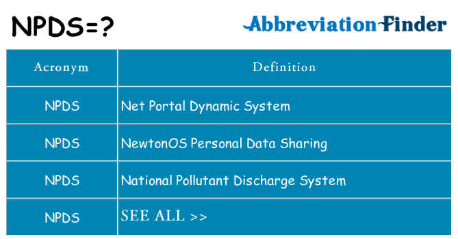 What does npds stand for