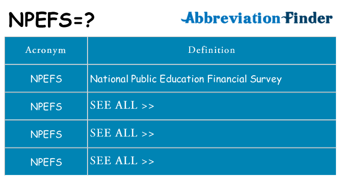 What does npefs stand for