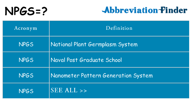 What does npgs stand for