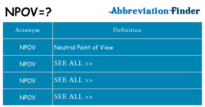 What does npov stand for