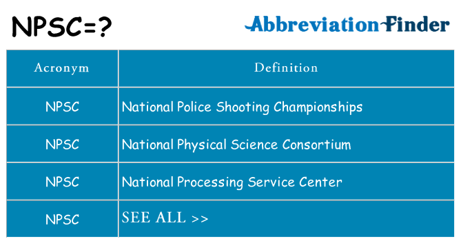 What does npsc stand for