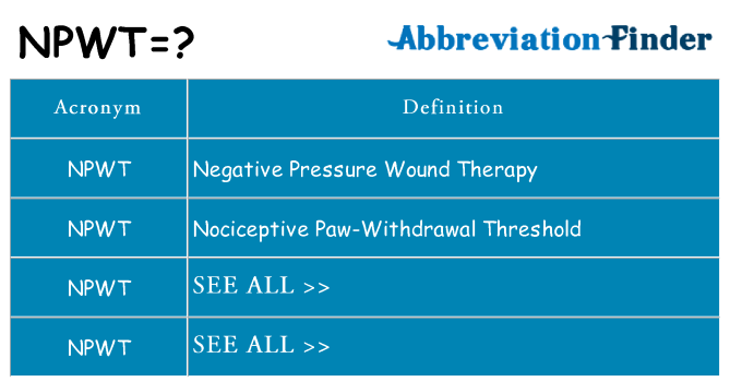 What does npwt stand for