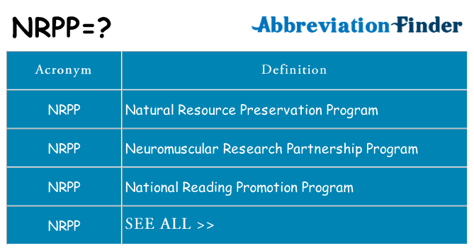 What does nrpp stand for