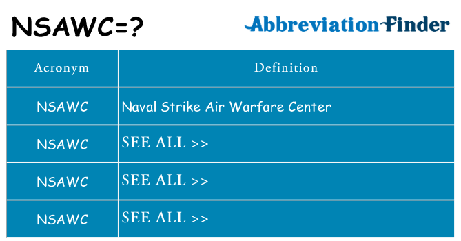 What does nsawc stand for