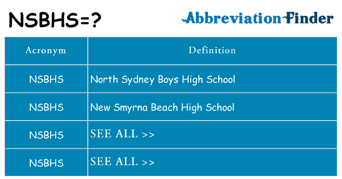 What does nsbhs stand for