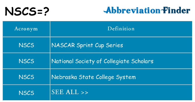 What does nscs stand for