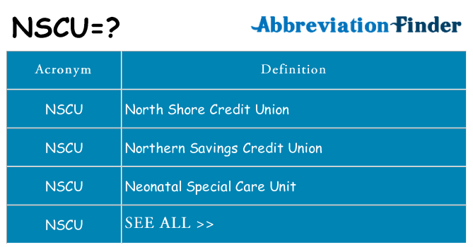 What does nscu stand for