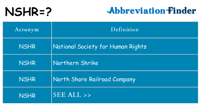 What does nshr stand for