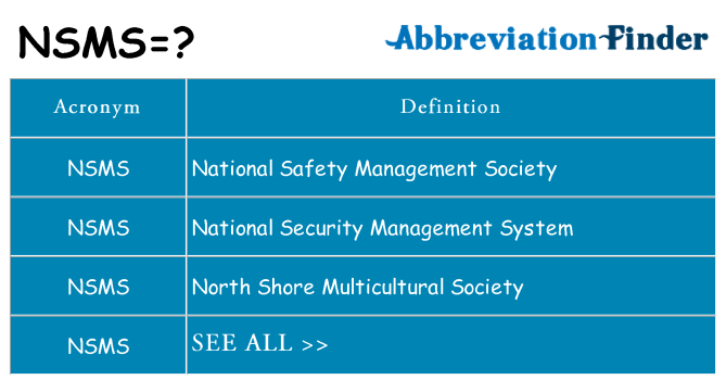 What does nsms stand for