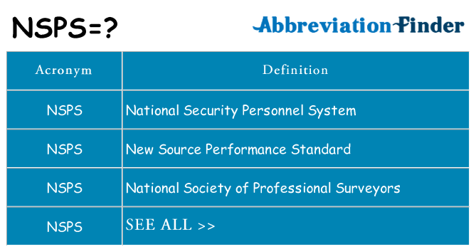 What does nsps stand for