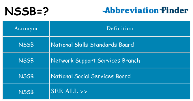 What does nssb stand for
