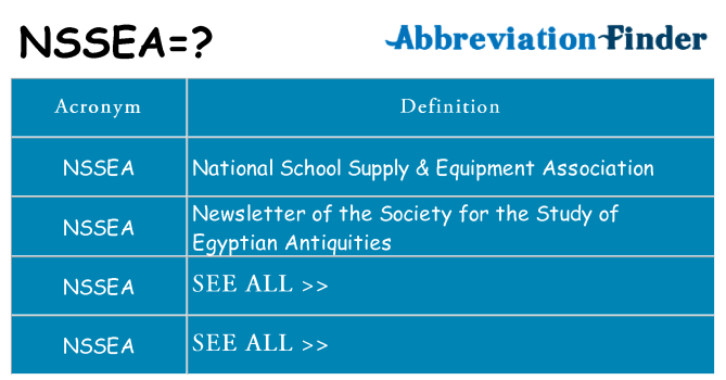 What does nssea stand for