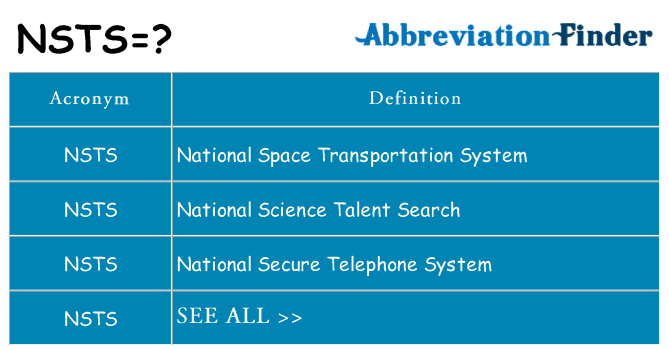 What does nsts stand for