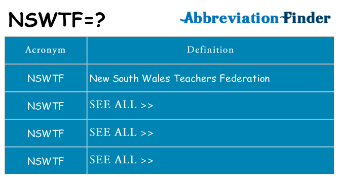 What does nswtf stand for