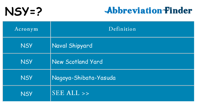 What does nsy stand for