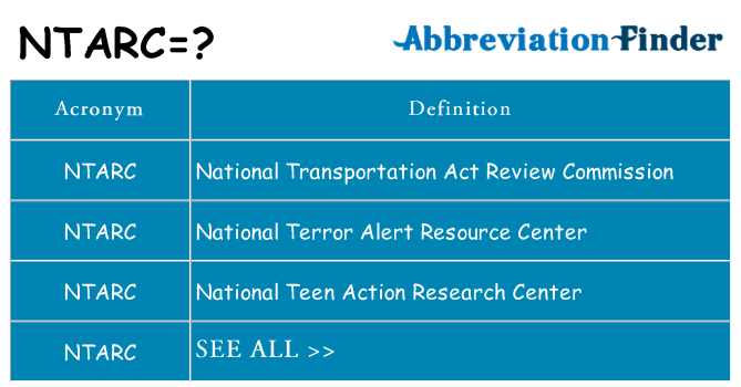 What does ntarc stand for