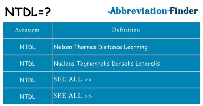 What does ntdl stand for
