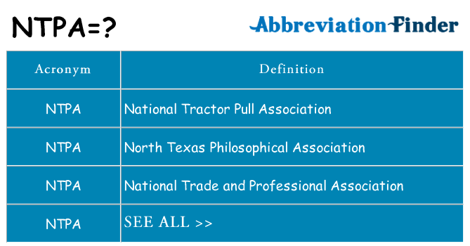 What does ntpa stand for