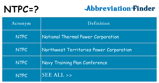 What does ntpc stand for