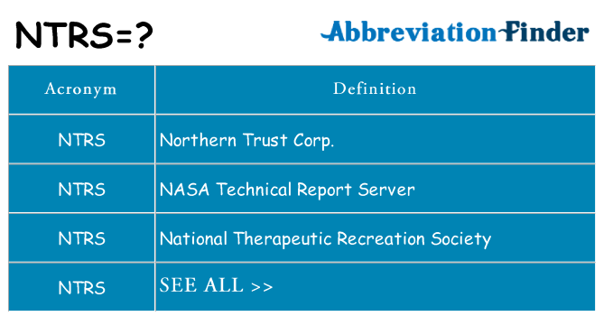 What does ntrs stand for