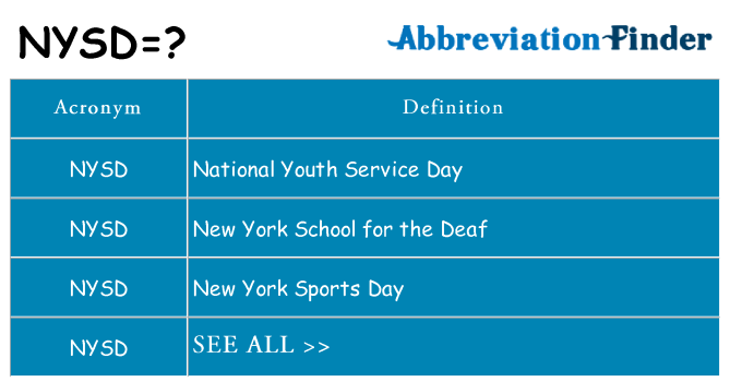 What does nysd stand for