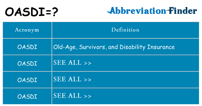 What does oasdi stand for