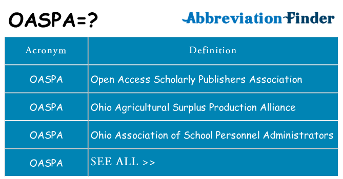 What does oaspa stand for